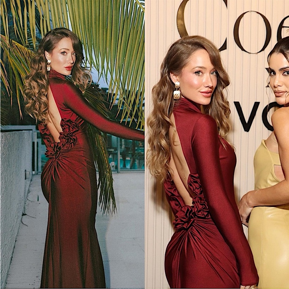 NWT! Camila Coelho Telma Maxi Dress in Burgundy